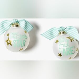 Coton Colors Glass Ball Ornament For Baby Boy Or Girl, NWT